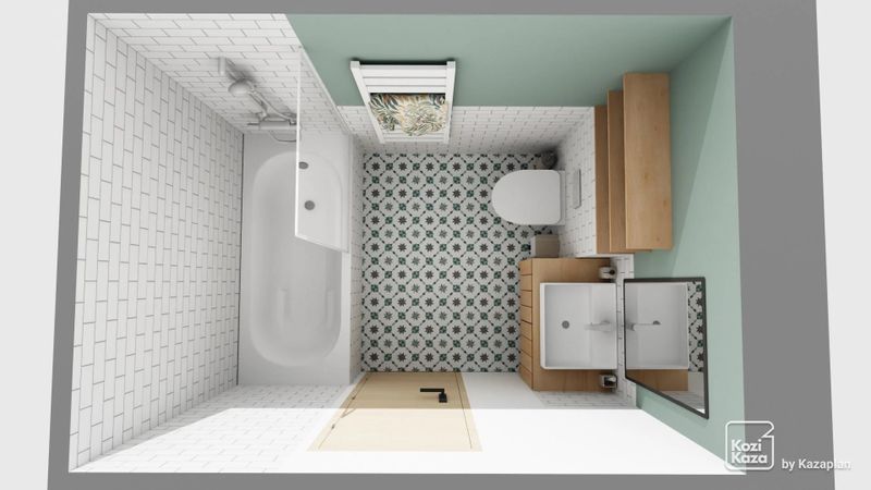 Wood and beige 3D bathroom idea